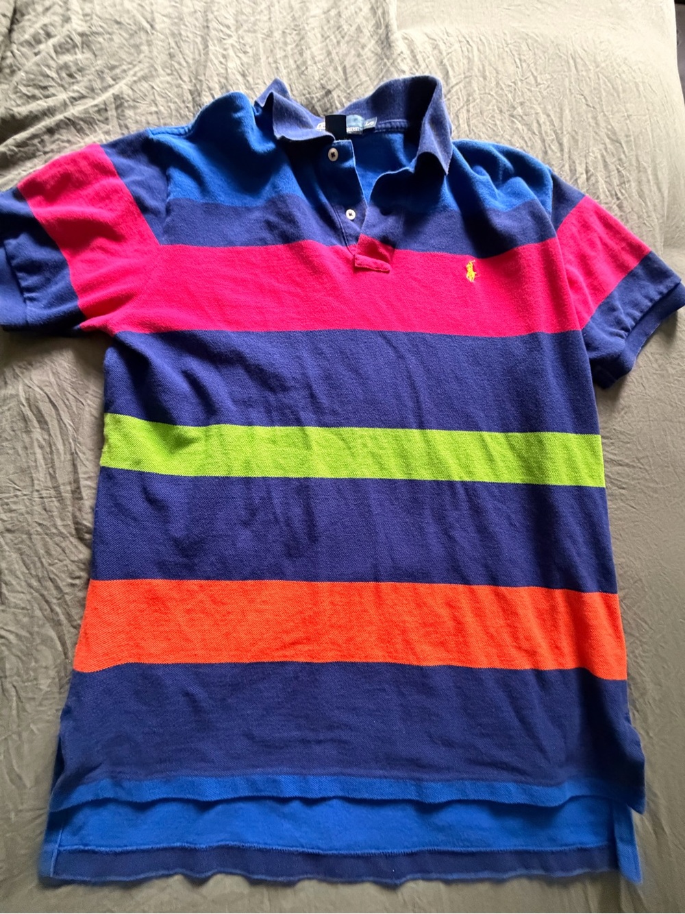 Ralph Lauren Multicolor Wide Stripe Polo - Blue/Pink/Green/Orange
